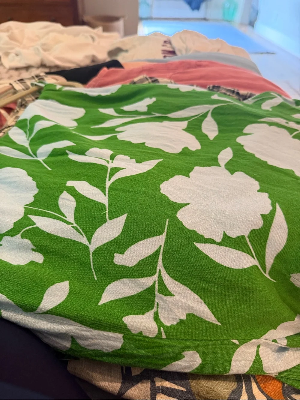 kate spade Green and Light Blue Floral Midi Skirt